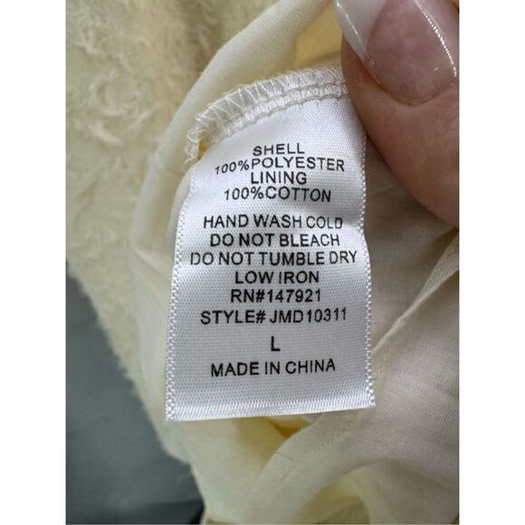 NWT Böhme Womens Cream Feather Sheer Short Sleeve Midi Dress Size Large - Picture 4 of 9